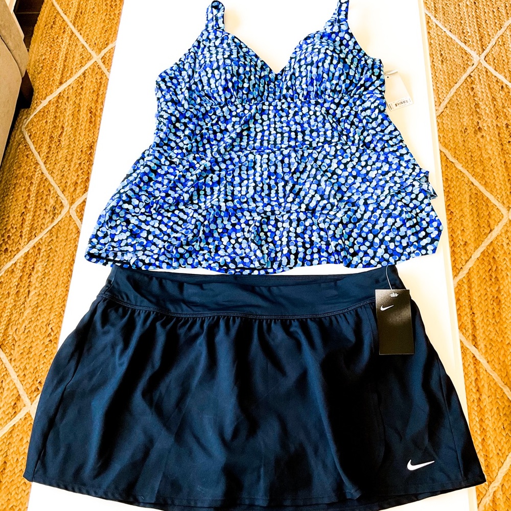 Ruffled Tankini Swimsuit With Swim Skirt